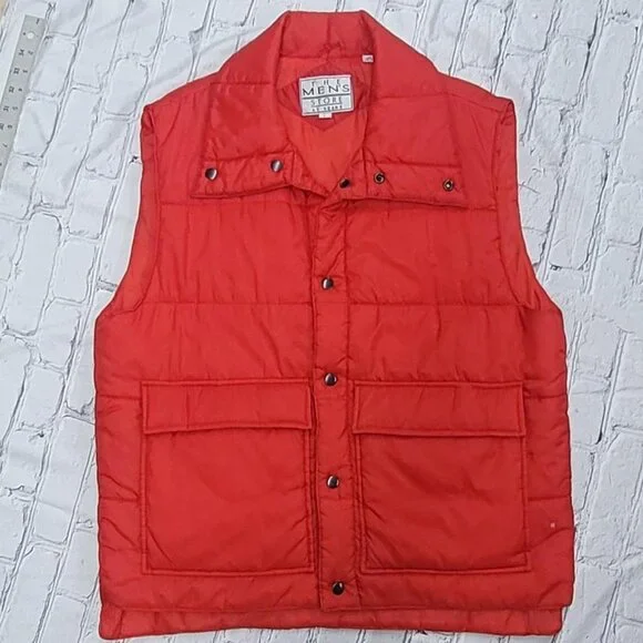 Vintage 80s Sears Red Puffer Vest – Size L, Outdoor Layer - Picture 1 of 4